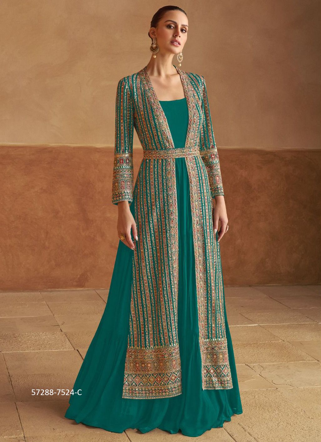 NABIYA - Catalog # 57288 (Set of 4 Readymade Gowns) by Brand GULKAYRA DESIGNER