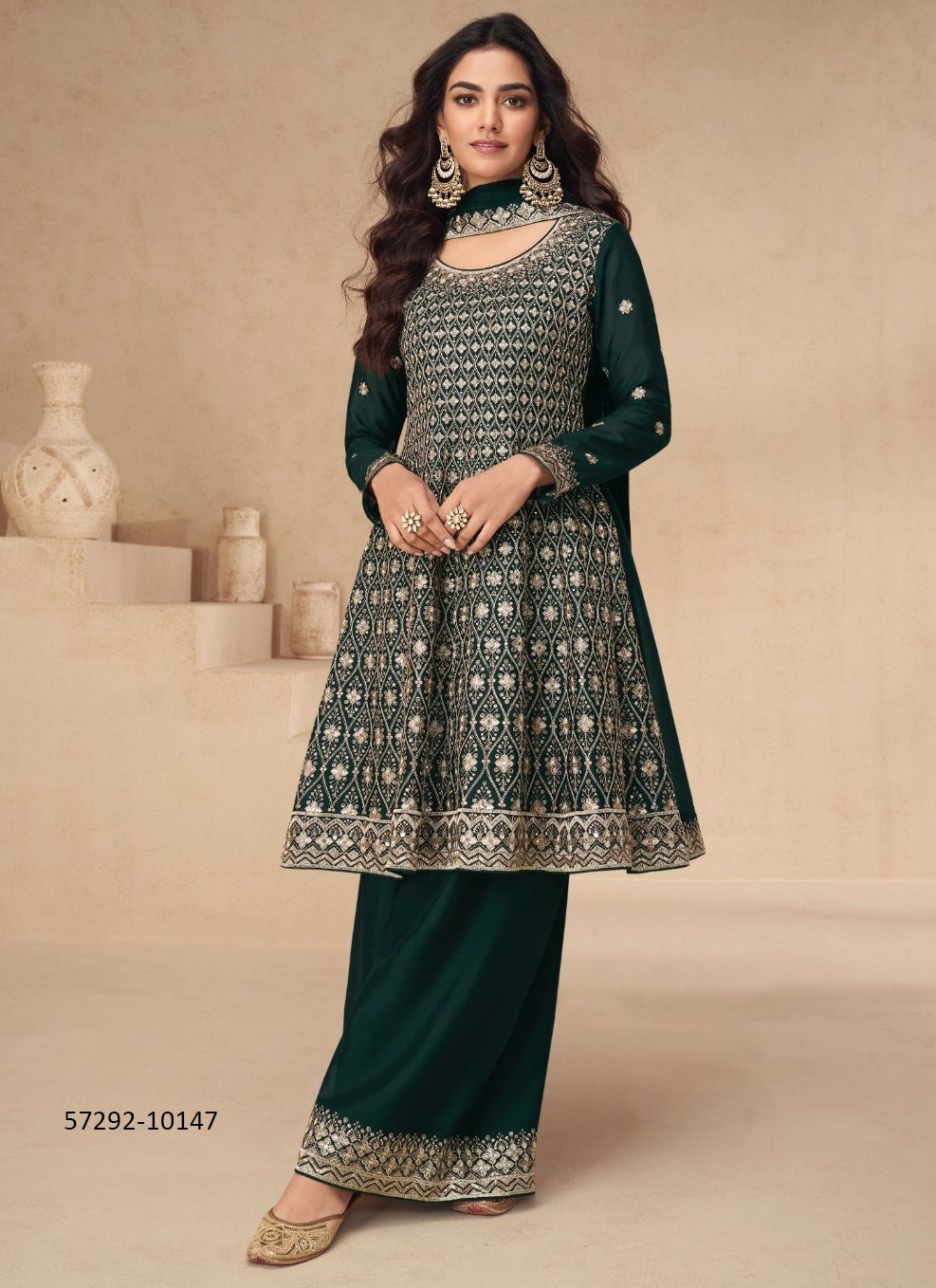 AMRITA - Catalog # 57292 (Set of 5 Readymade Salwar Suits) by Brand AASHIRWAD