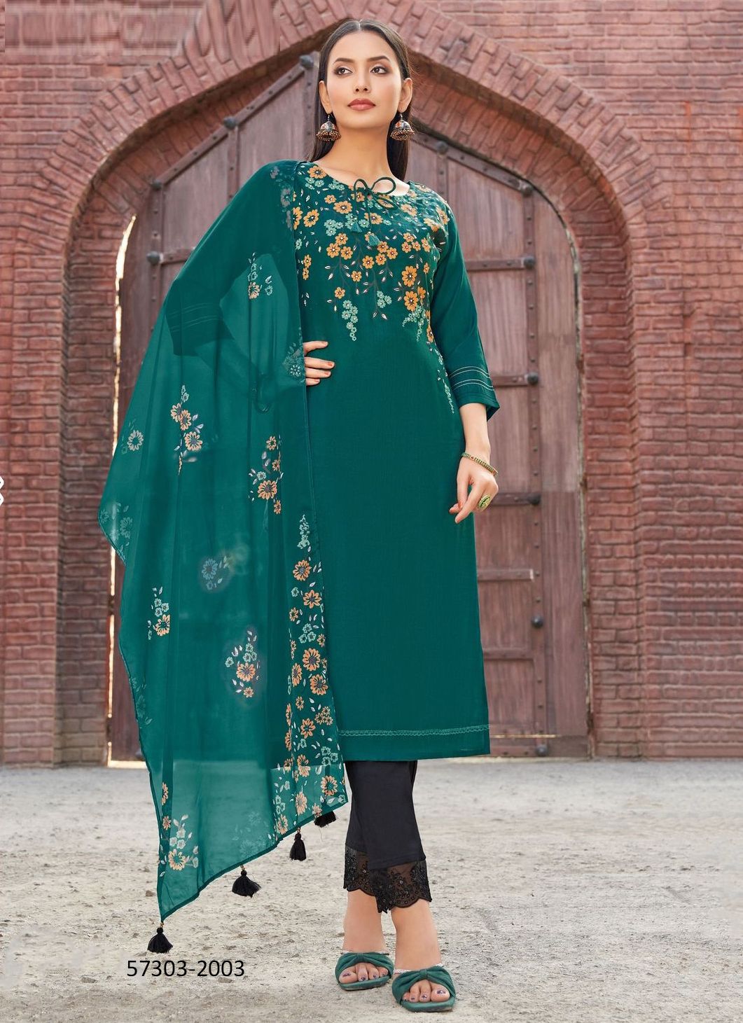 SHIVANI - Catalog # 57303 (Set of 5 Readymade Salwar Suits) by Brand KADLEE FASHION