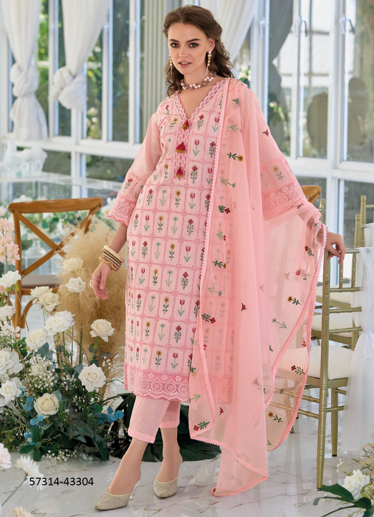 MASQUE - Catalog # 57314 (Set of 4 Readymade Salwar Suits) by Brand KAILEE FASHIONS