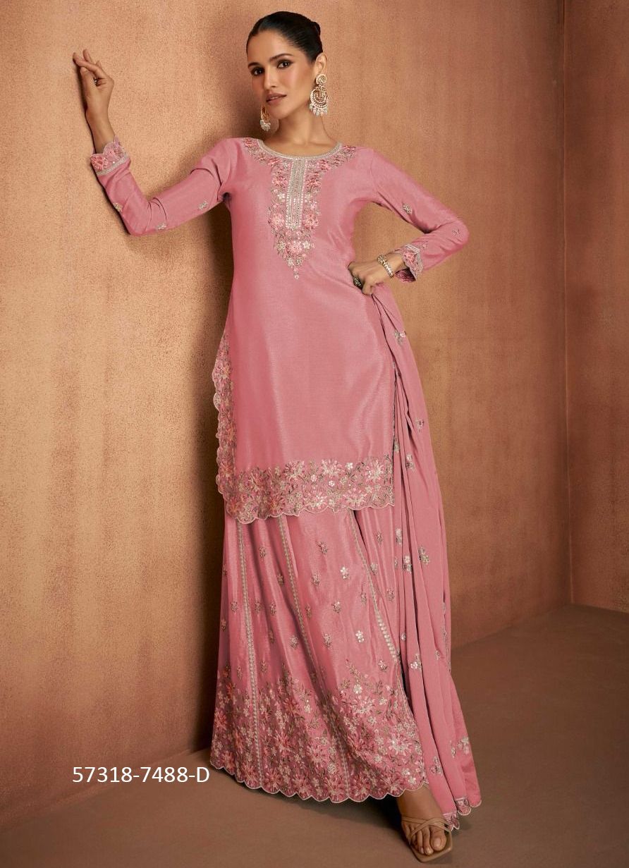 ELVIRA - Catalog # 57318 (Set of 4 Readymade Salwar Suits) by Brand GULKAYRA DESIGNER