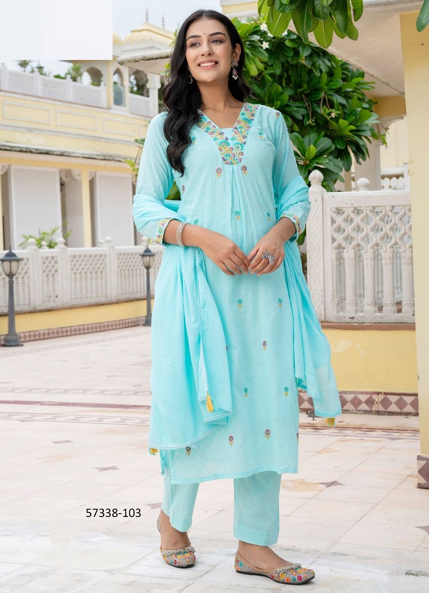 SEHAR - Catalog # 57338 (Set of 4 Readymade Salwar Suits) by Brand OSSM