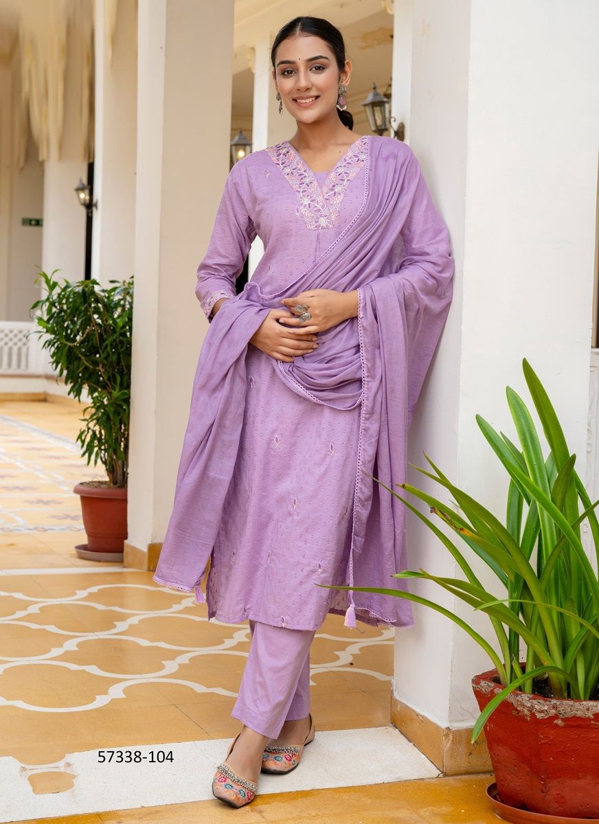 SEHAR - Catalog # 57338 (Set of 4 Readymade Salwar Suits) by Brand OSSM