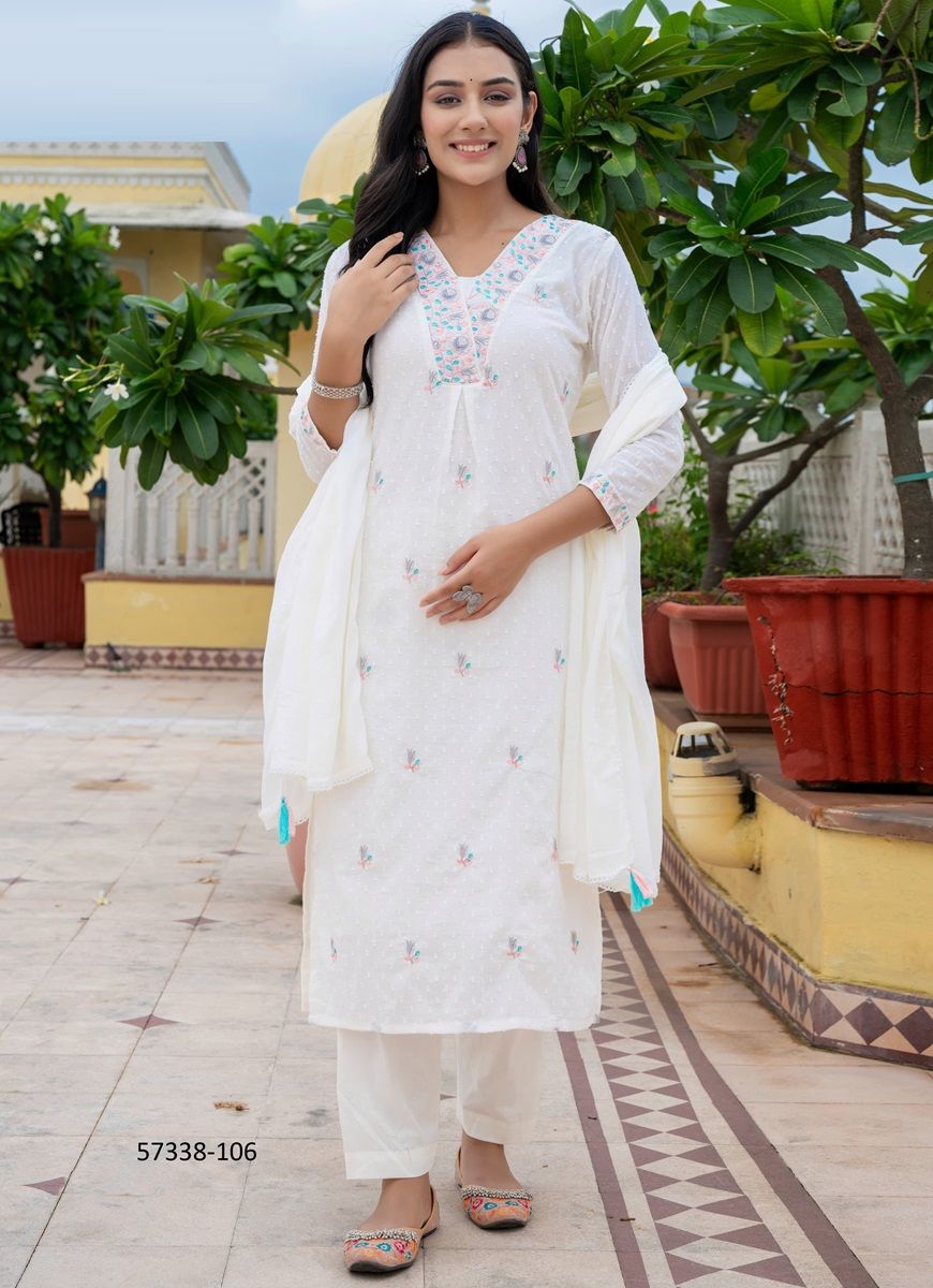 SEHAR - Catalog # 57338 (Set of 4 Readymade Salwar Suits) by Brand OSSM