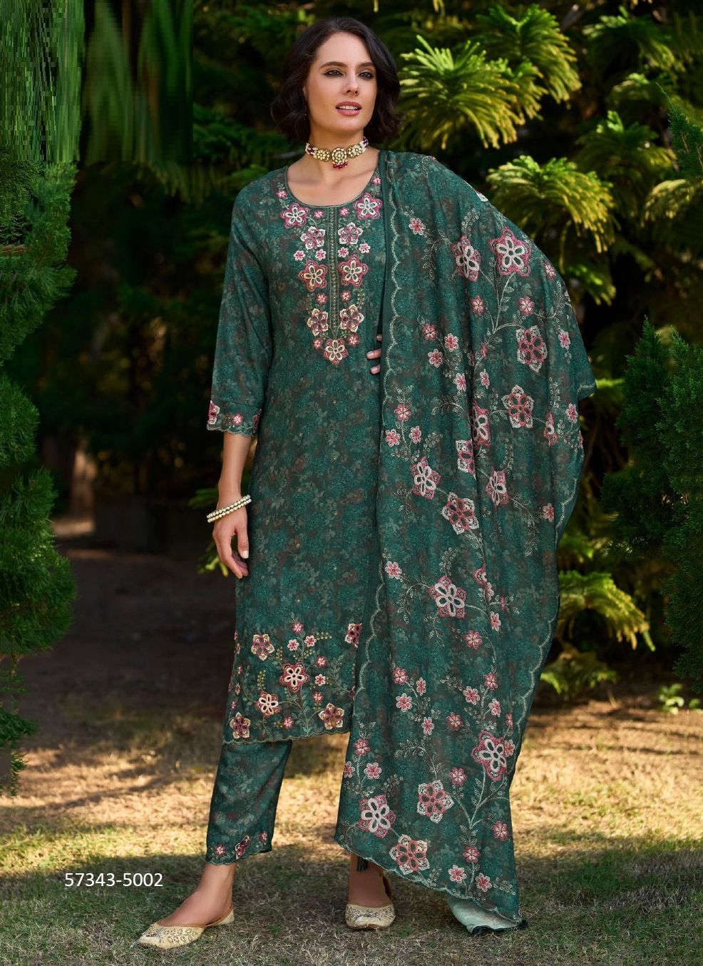 GLAM - Catalog # 57343 (Set of 4 Readymade Salwar Suits) by Brand POONAM DESIGNER