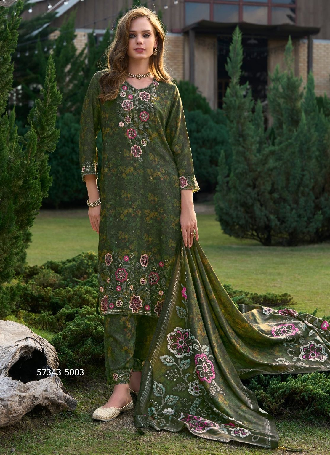 GLAM - Catalog # 57343 (Set of 4 Readymade Salwar Suits) by Brand POONAM DESIGNER