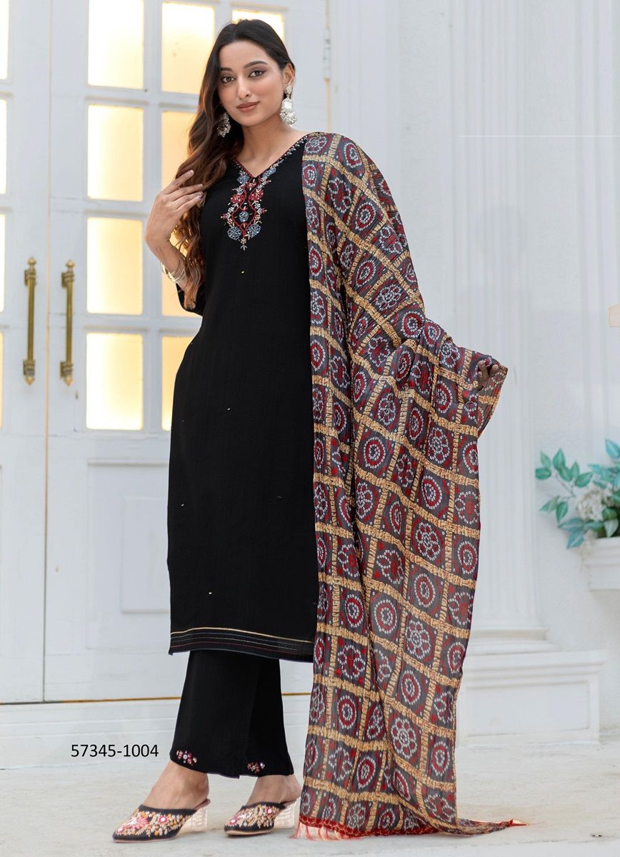 NIKITA - Catalog # 57345 (Set of 4 Readymade Salwar Suits) by Brand MITTOO
