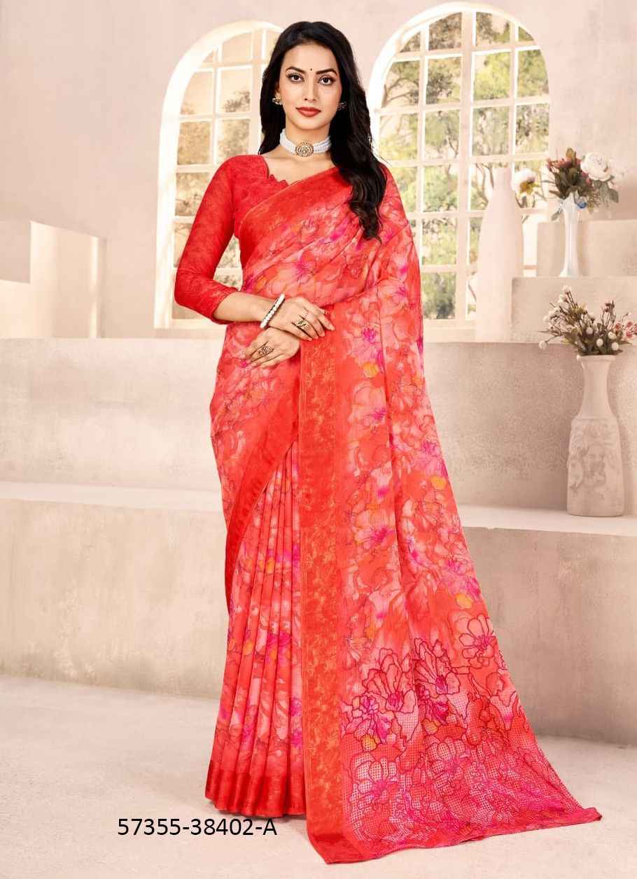 CHERRY 41 - Catalog # 57355 (Set of 12 Sarees) by Brand RUCHI SAREES