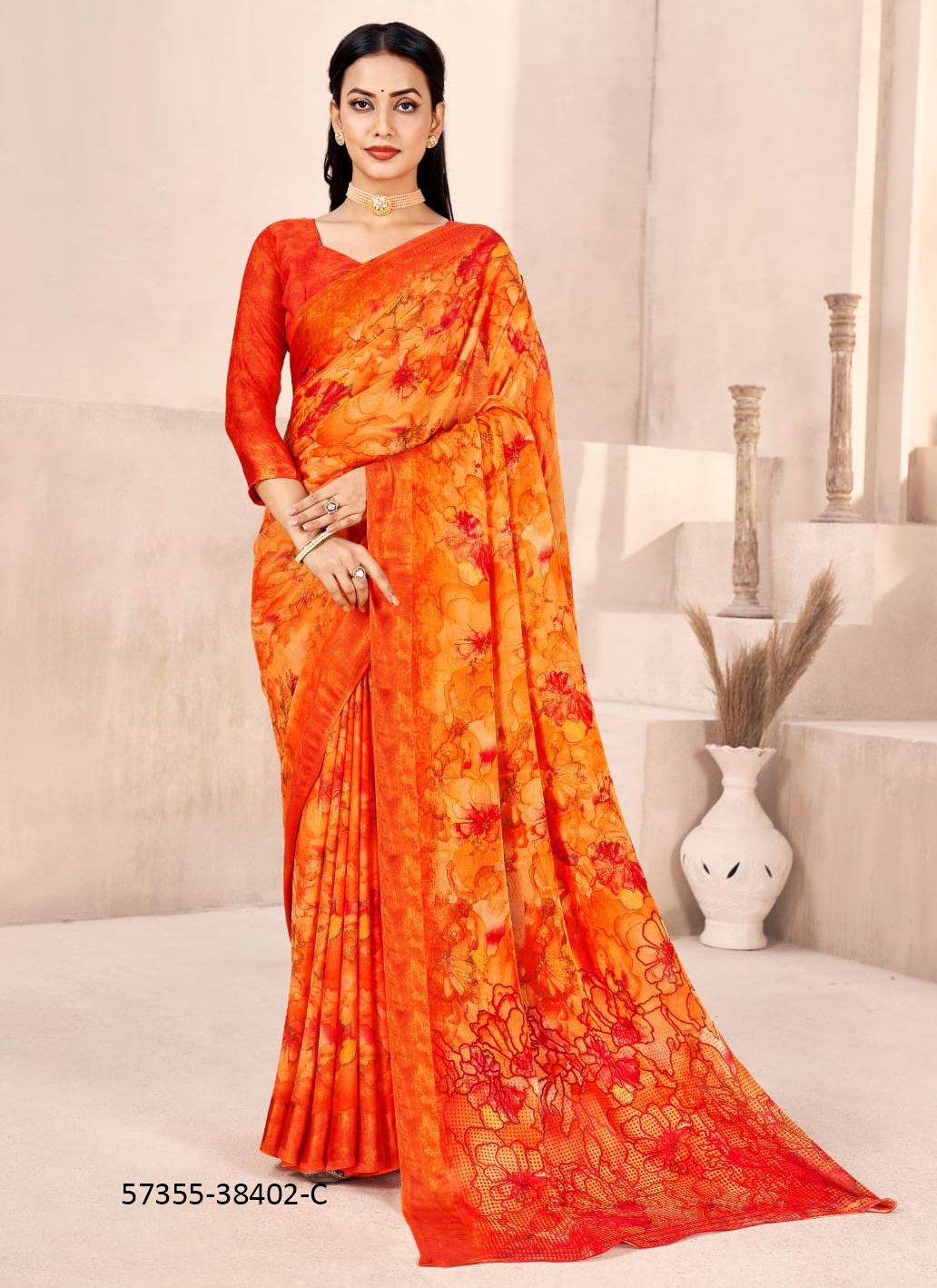 CHERRY 41 - Catalog # 57355 (Set of 12 Sarees) by Brand RUCHI SAREES