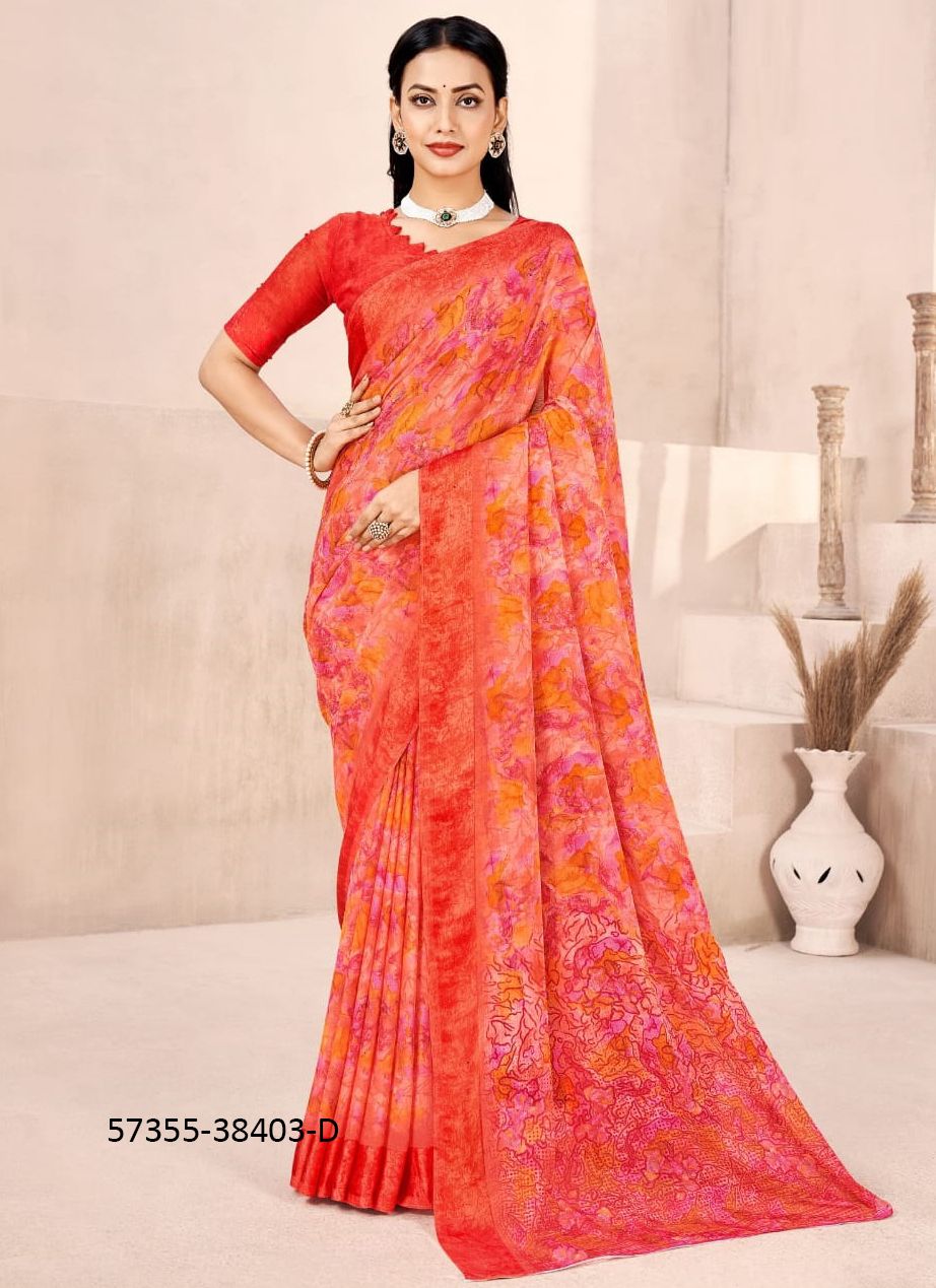 CHERRY 41 - Catalog # 57355 (Set of 12 Sarees) by Brand RUCHI SAREES
