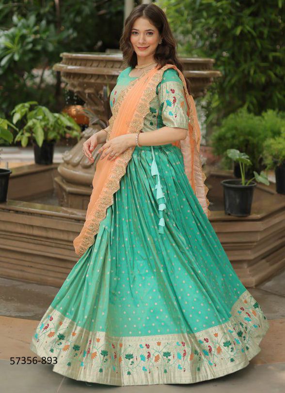 COSMOS - Catalog # 57356 (Set of 3 Semi-Stitched Lehengas) by Brand STROLLAY ®