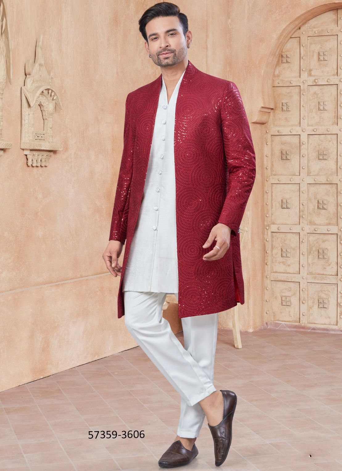 WEDDING COLLECTION 36 - Catalog # 57359 (Set of 6 Men's Ethnic Wear) by Brand STROLLAY ®