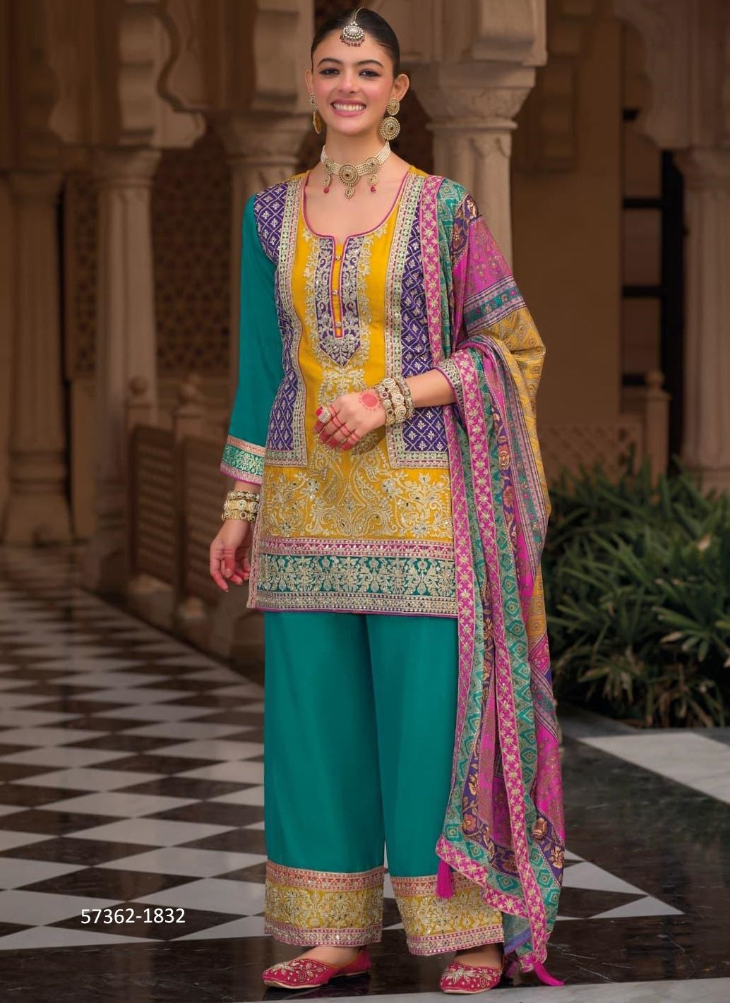 KASTURI - Catalog # 57362 (Set of 2 Readymade Salwar Suits) by Brand EBA LIFESTYLE