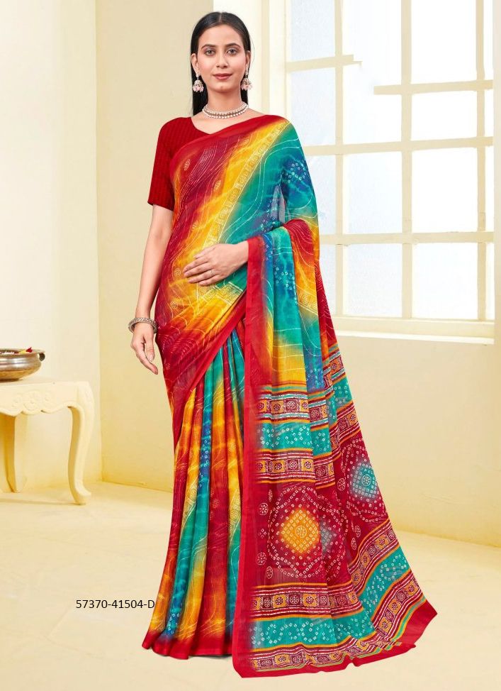 LEHERIYA SPECIAL 4 - Catalog # 57370 (Set of 6 Sarees) by Brand RUCHI SAREES