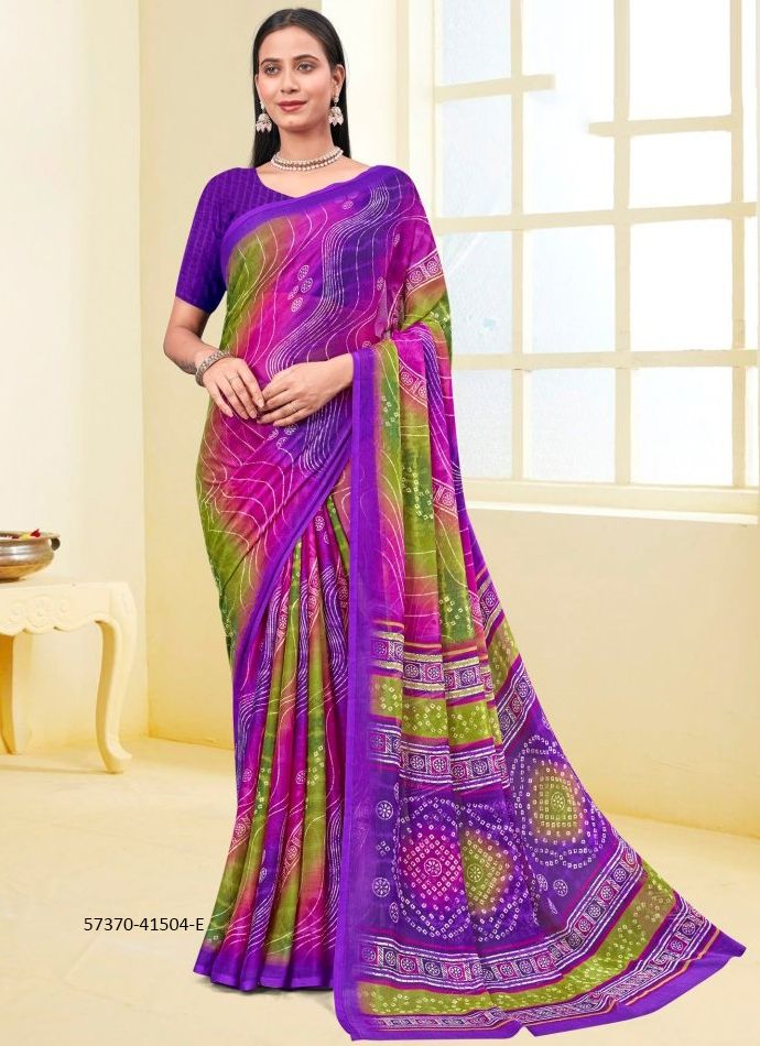 LEHERIYA SPECIAL 4 - Catalog # 57370 (Set of 6 Sarees) by Brand RUCHI SAREES