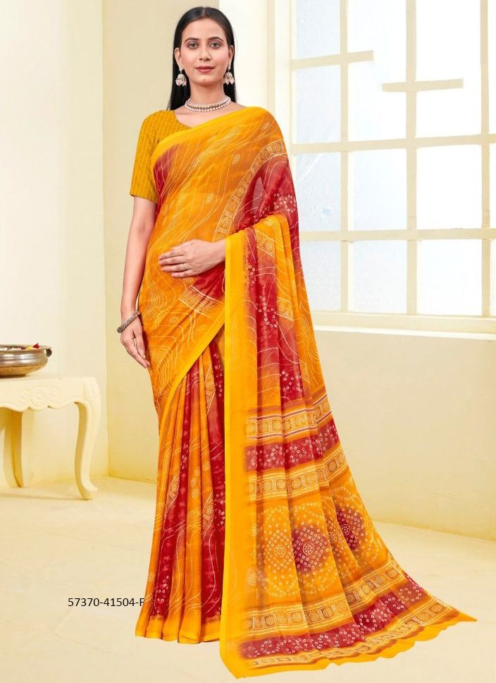 LEHERIYA SPECIAL 4 - Catalog # 57370 (Set of 6 Sarees) by Brand RUCHI SAREES