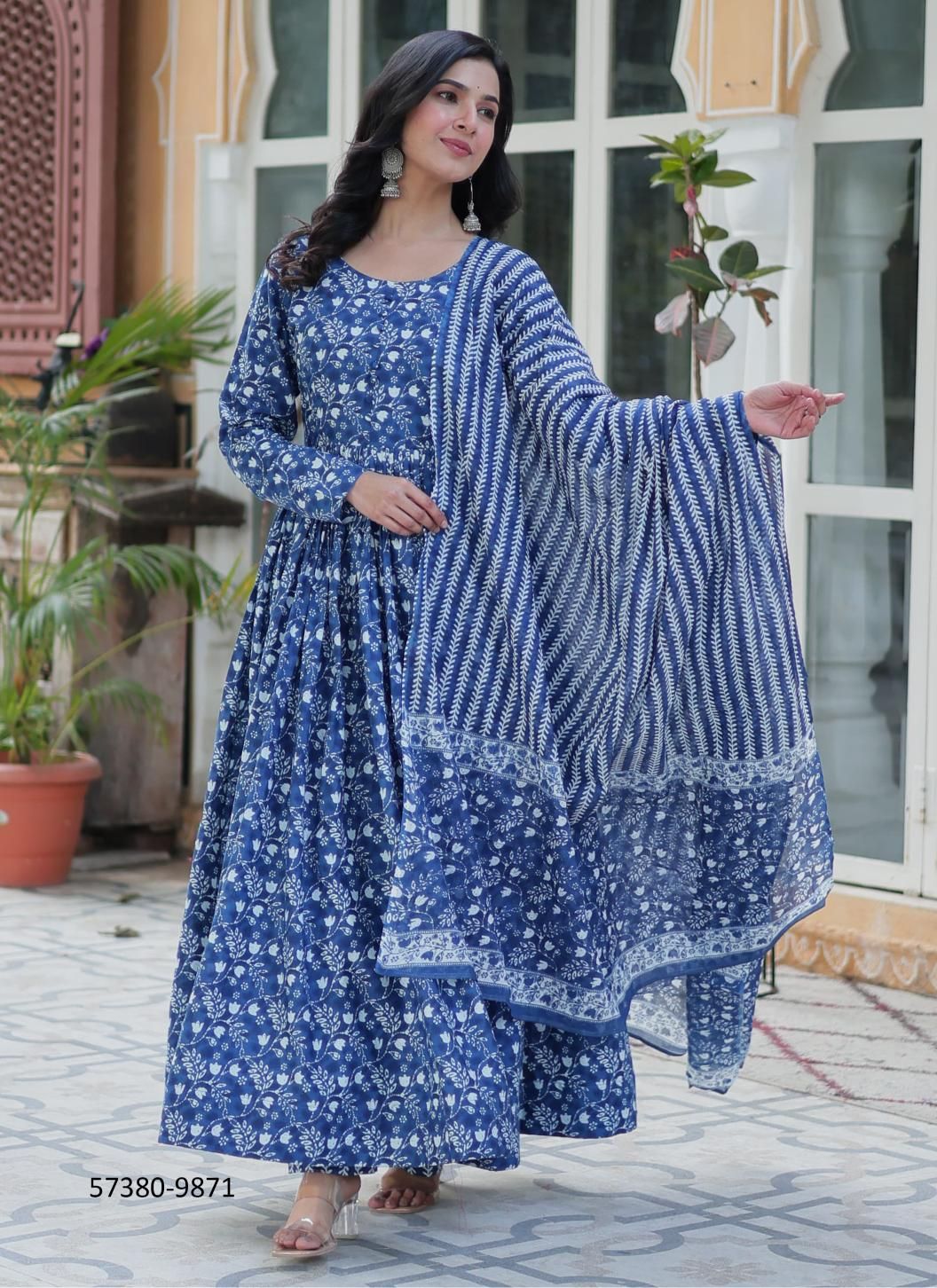 BLUE-MAGENTA COTTONS - Catalog # 57380 (Set of 2 Readymade Salwar Suits) by Brand STROLLAY ® BLUE-MAGENTA COTTONS - Catalog # 57380 (Set of 2 Readymade Salwar Suits) by Brand STROLLAY ®