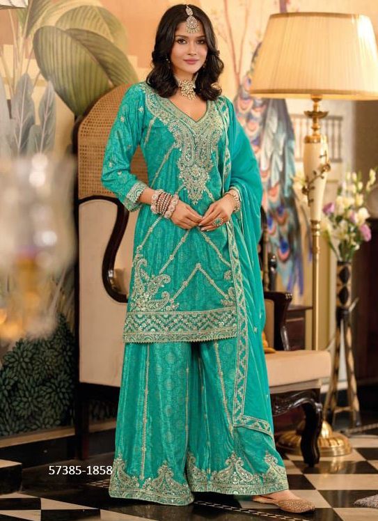SANGAM - Catalog # 57385 (Set of 3 Readymade Salwar Suits) by Brand EBA LIFESTYLE