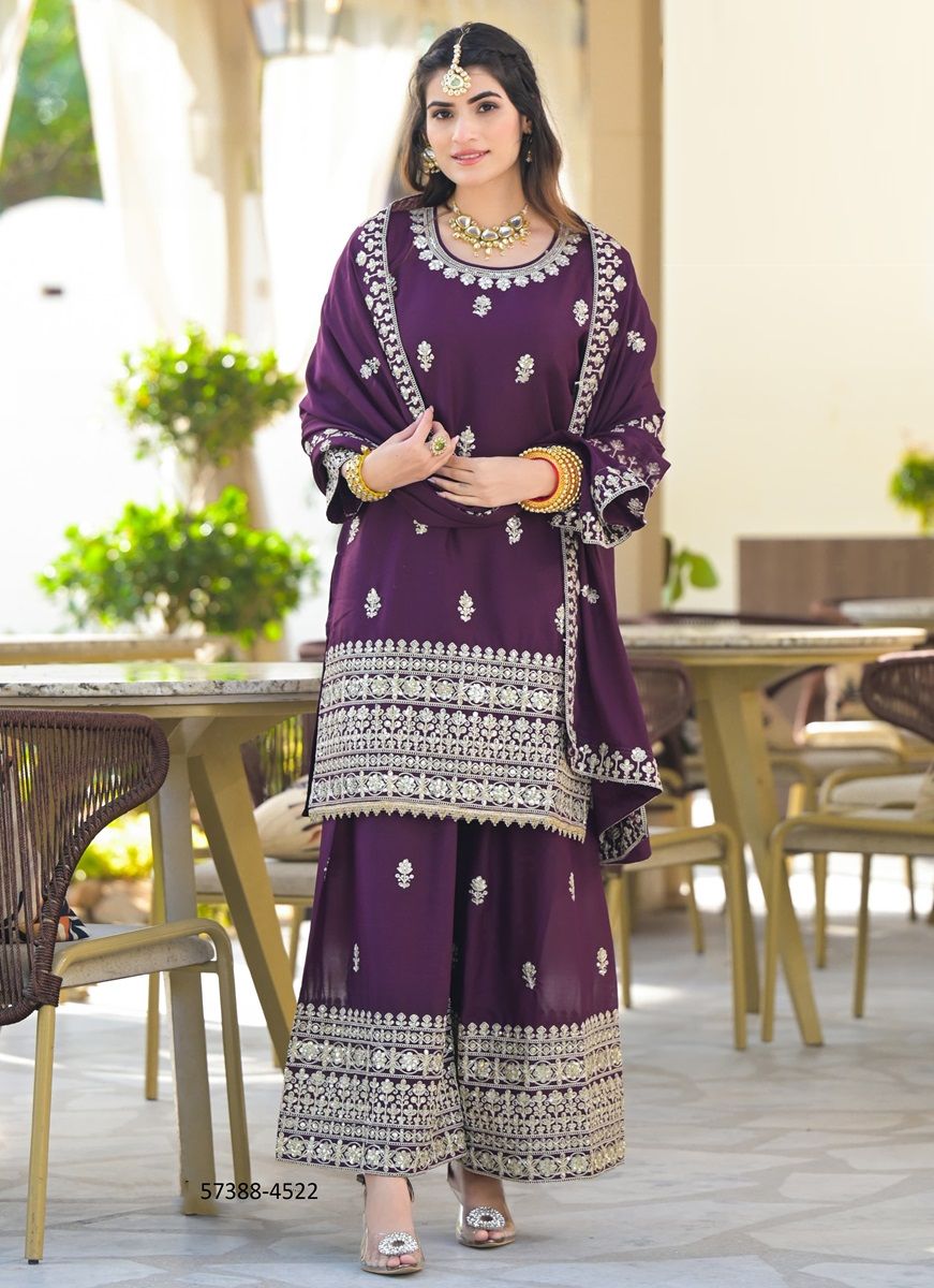 SHARMEEN 2 - Catalog # 57388 (Set of 4 SIZE-SETS [Readymade Salwar Suits]) by Brand AFSANA