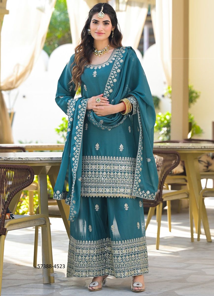 SHARMEEN 2 - Catalog # 57388 (Set of 4 SIZE-SETS [Readymade Salwar Suits]) by Brand AFSANA