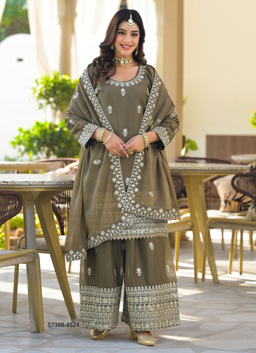 SHARMEEN 2 - Catalog # 57388 (Set of 4 SIZE-SETS [Readymade Salwar Suits]) by Brand AFSANA
