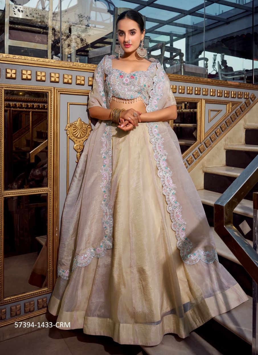 AYRA - Catalog # 57394 (Set of 4 Semi-Stitched Lehengas) by Brand STROLLAY ®