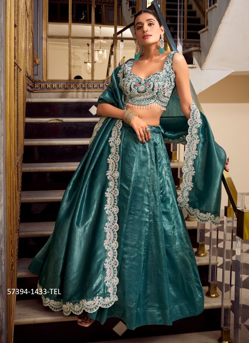 AYRA - Catalog # 57394 (Set of 4 Semi-Stitched Lehengas) by Brand STROLLAY ®