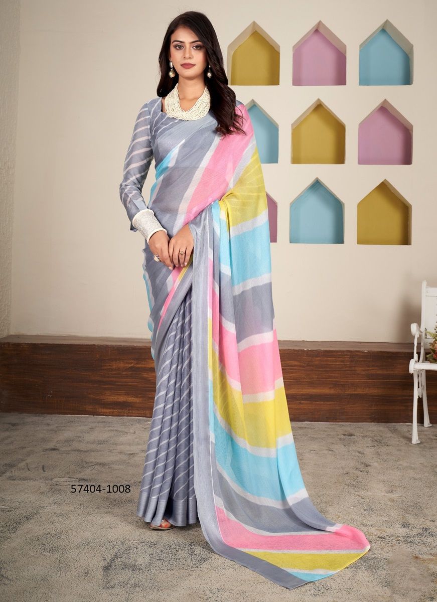 AAVI DHAGA - Catalog # 57404 (Set of 8 Sarees) by Brand SR SAREES