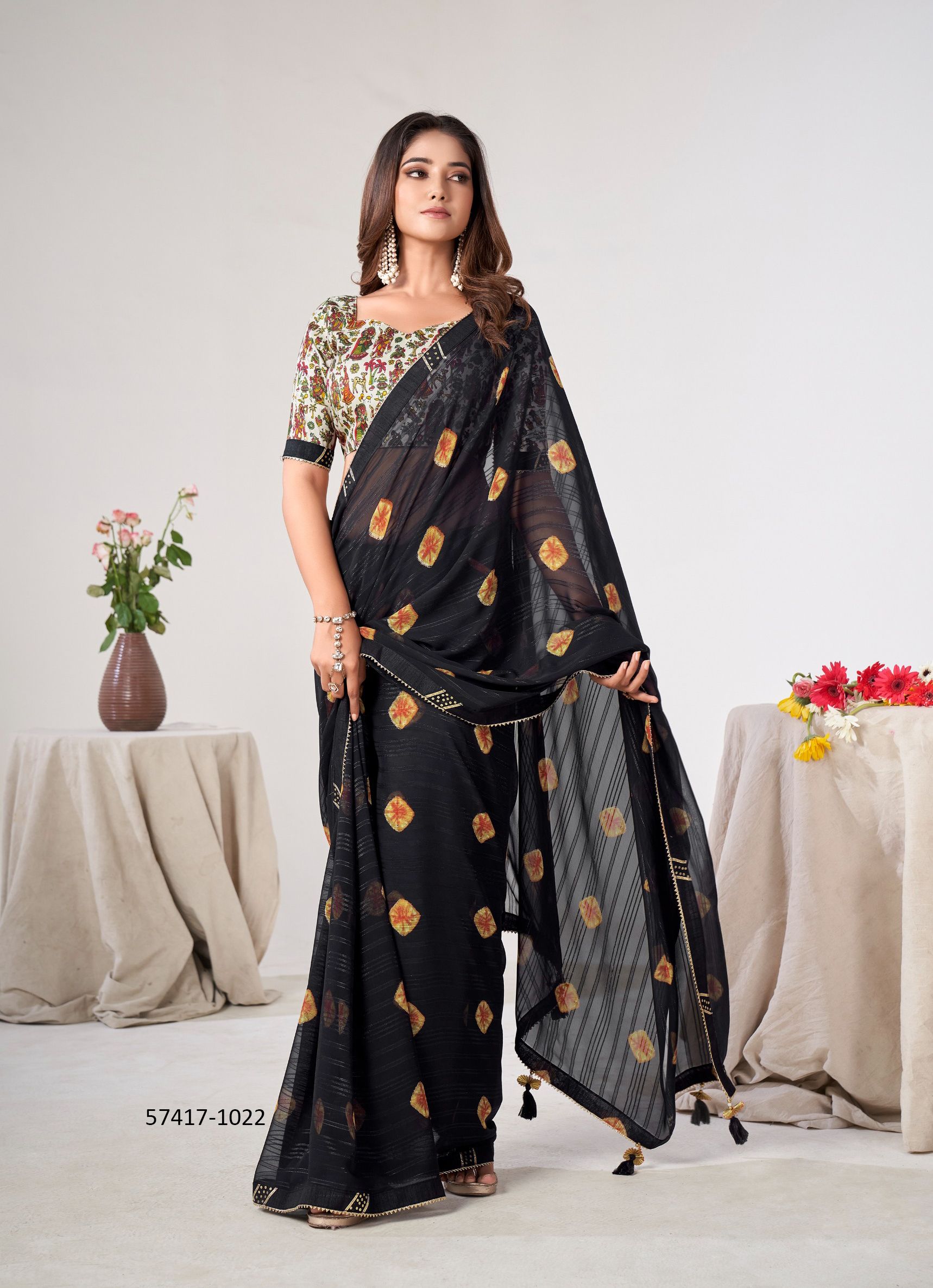 SAADI 3 - Catalog # 57417 (Set of 10 Sarees) by Brand STAVAN