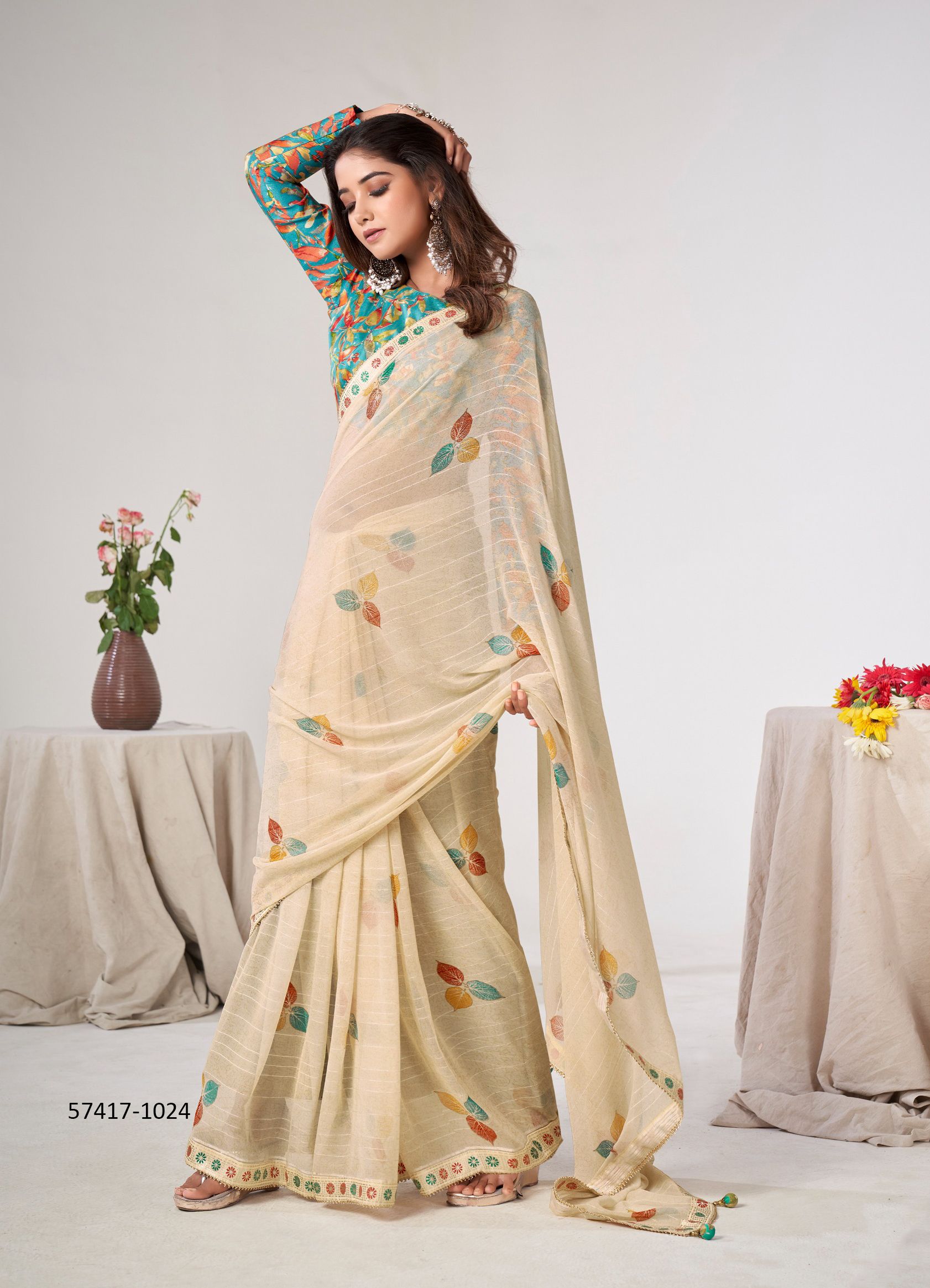 SAADI 3 - Catalog # 57417 (Set of 10 Sarees) by Brand STAVAN