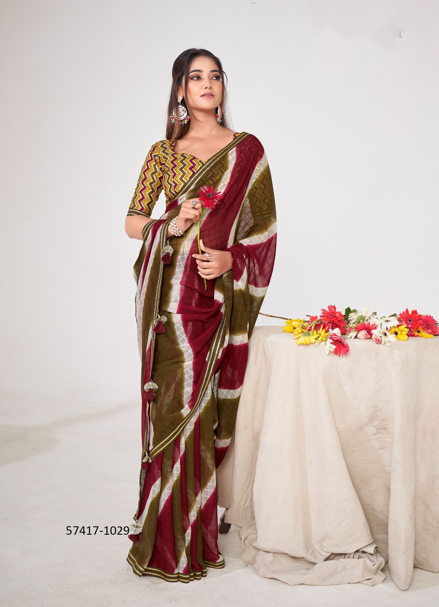 SAADI 3 - Catalog # 57417 (Set of 10 Sarees) by Brand STAVAN