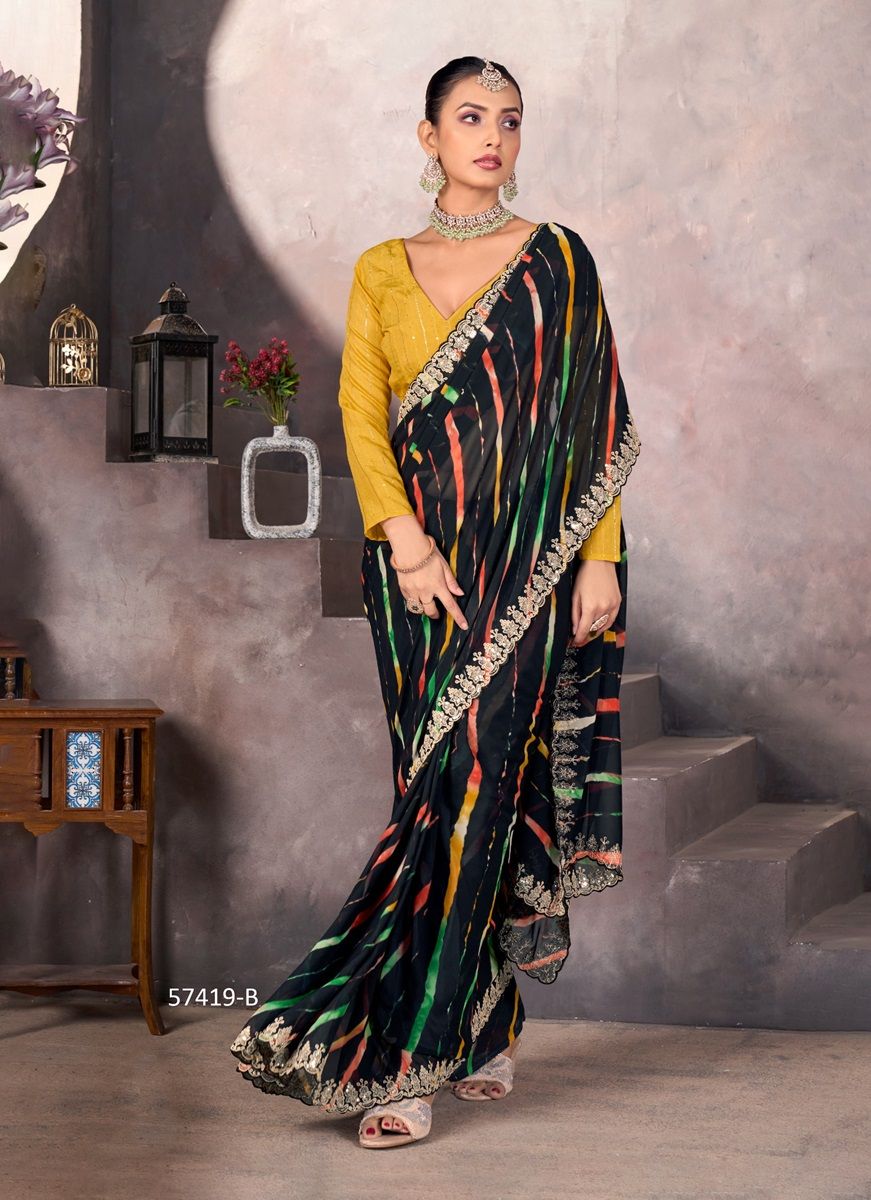 SUNDRI - Catalog # 57419 (Set of 10 Sarees) by Brand STAVAN