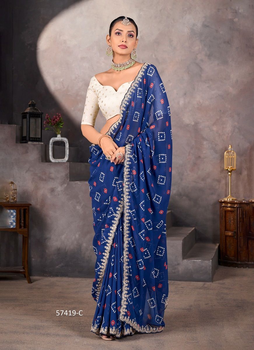 SUNDRI - Catalog # 57419 (Set of 10 Sarees) by Brand STAVAN