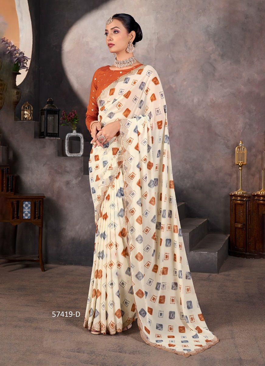 SUNDRI - Catalog # 57419 (Set of 10 Sarees) by Brand STAVAN