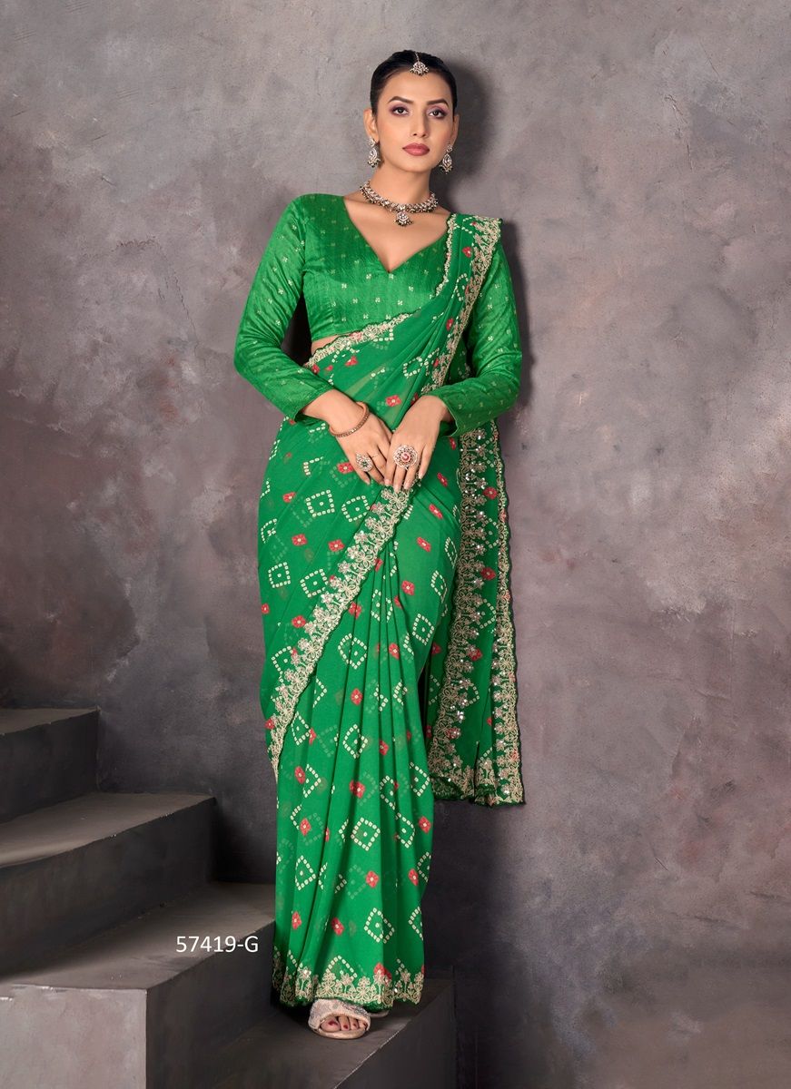 SUNDRI - Catalog # 57419 (Set of 10 Sarees) by Brand STAVAN