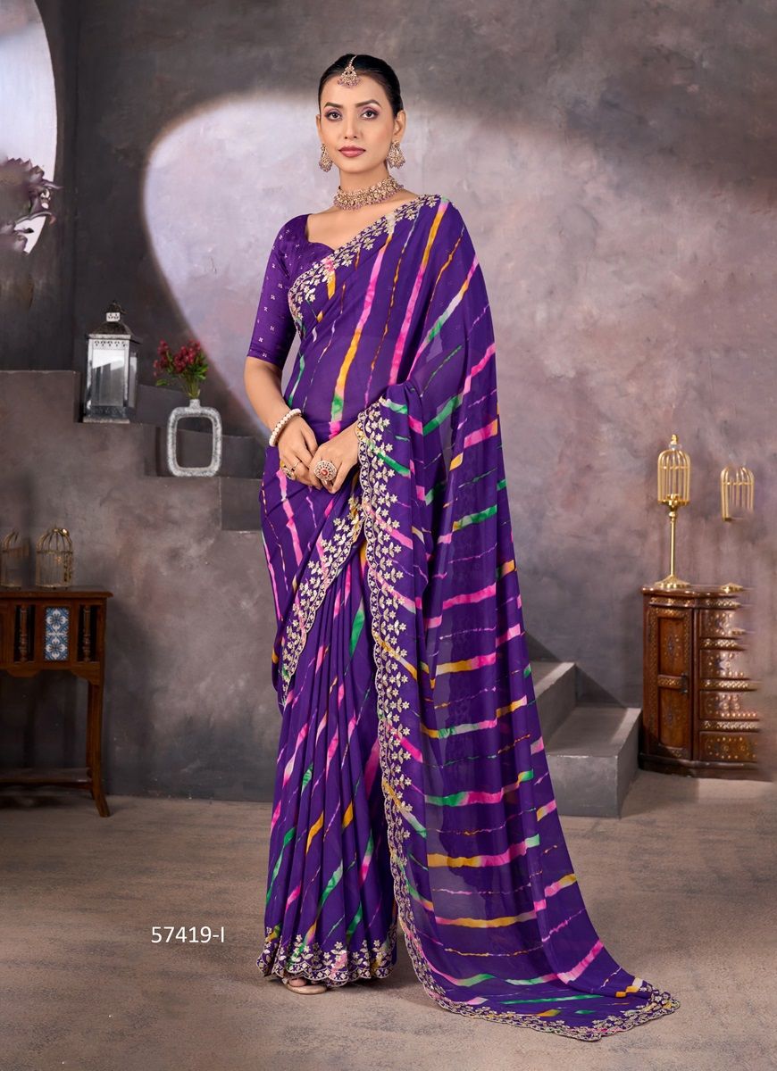 SUNDRI - Catalog # 57419 (Set of 10 Sarees) by Brand STAVAN