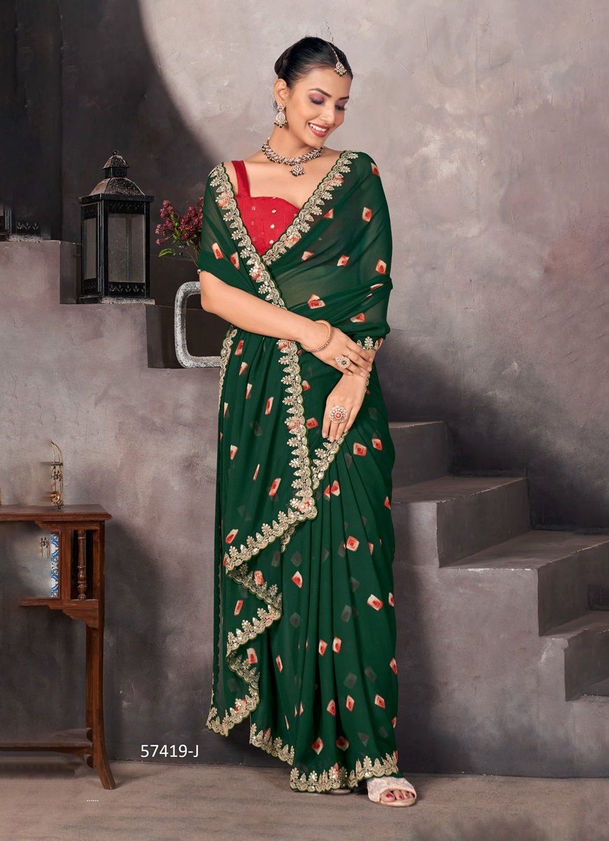 SUNDRI - Catalog # 57419 (Set of 10 Sarees) by Brand STAVAN
