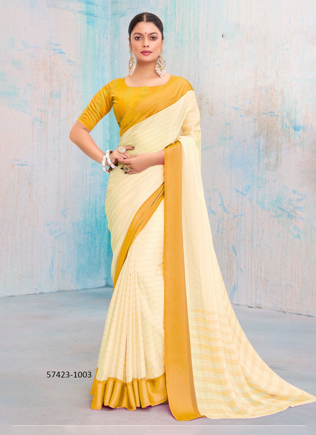 LEESA DHAGA - Catalog # 57423 (Set of 10 Sarees) by Brand SR SAREES