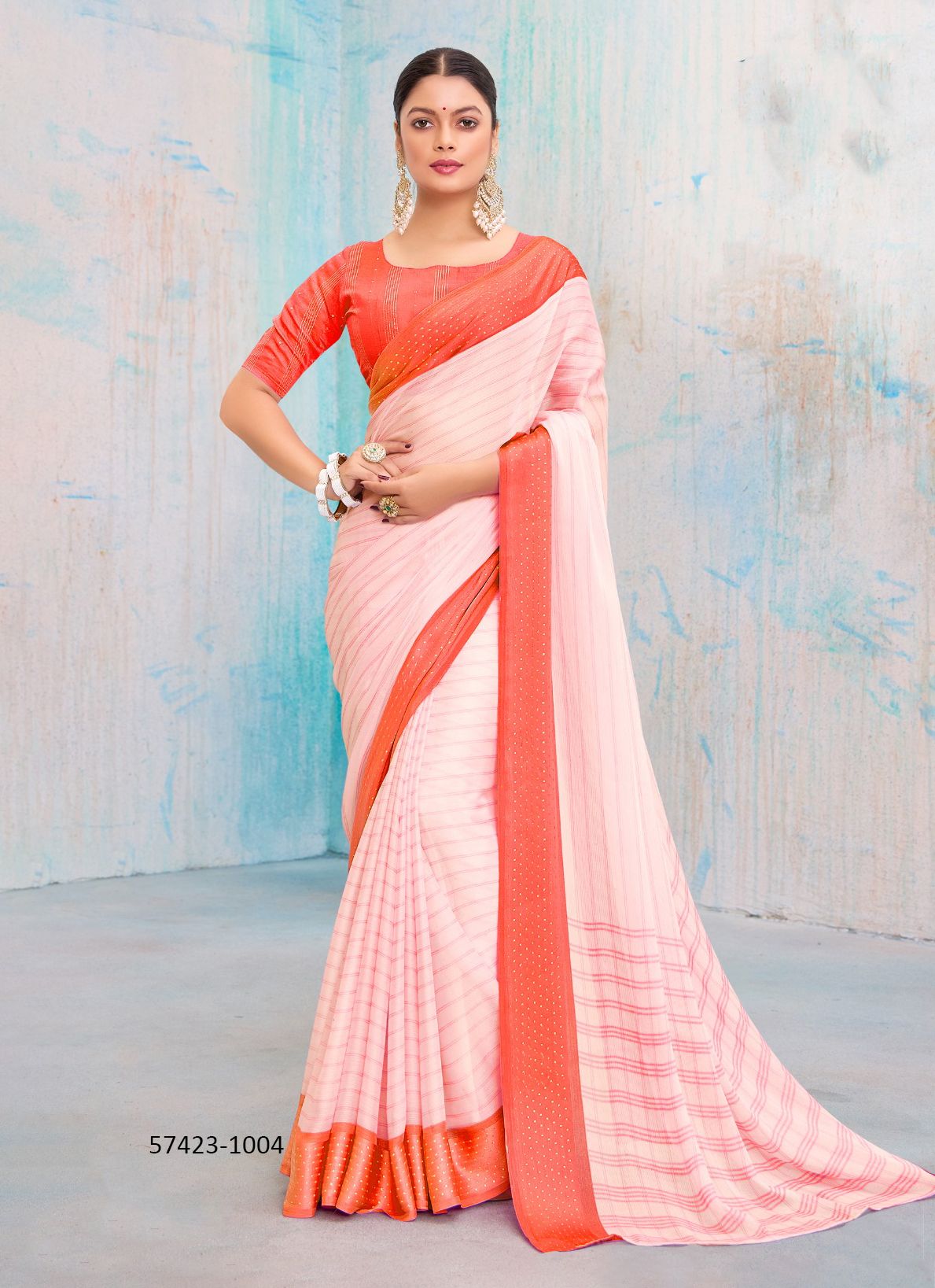 LEESA DHAGA - Catalog # 57423 (Set of 10 Sarees) by Brand SR SAREES