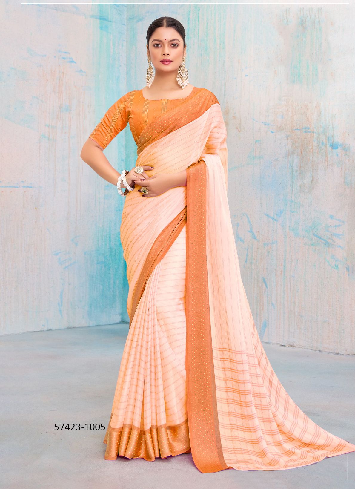 LEESA DHAGA - Catalog # 57423 (Set of 10 Sarees) by Brand SR SAREES
