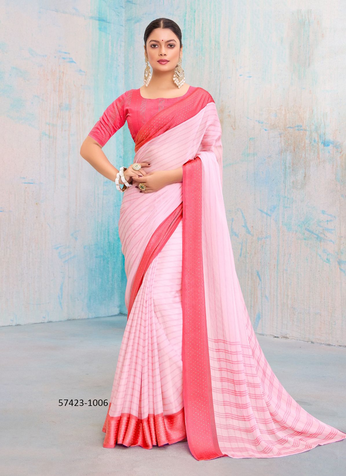 LEESA DHAGA - Catalog # 57423 (Set of 10 Sarees) by Brand SR SAREES