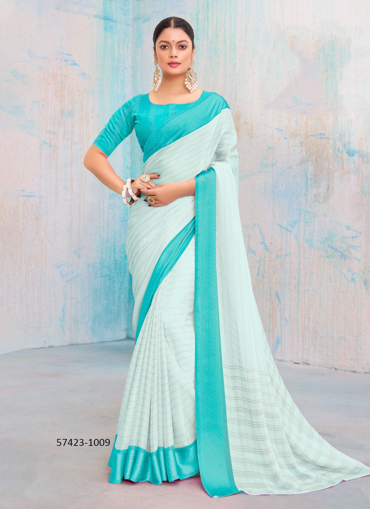 LEESA DHAGA - Catalog # 57423 (Set of 10 Sarees) by Brand SR SAREES