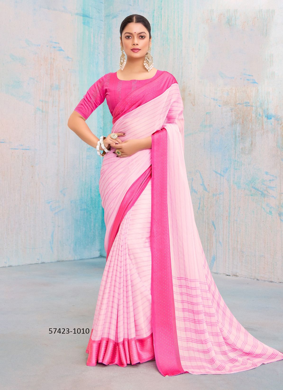 LEESA DHAGA - Catalog # 57423 (Set of 10 Sarees) by Brand SR SAREES