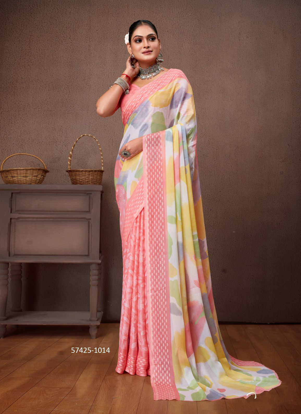 AAVI DHAGA 2 - Catalog # 57425 (Set of 8 Sarees) by Brand SR SAREES