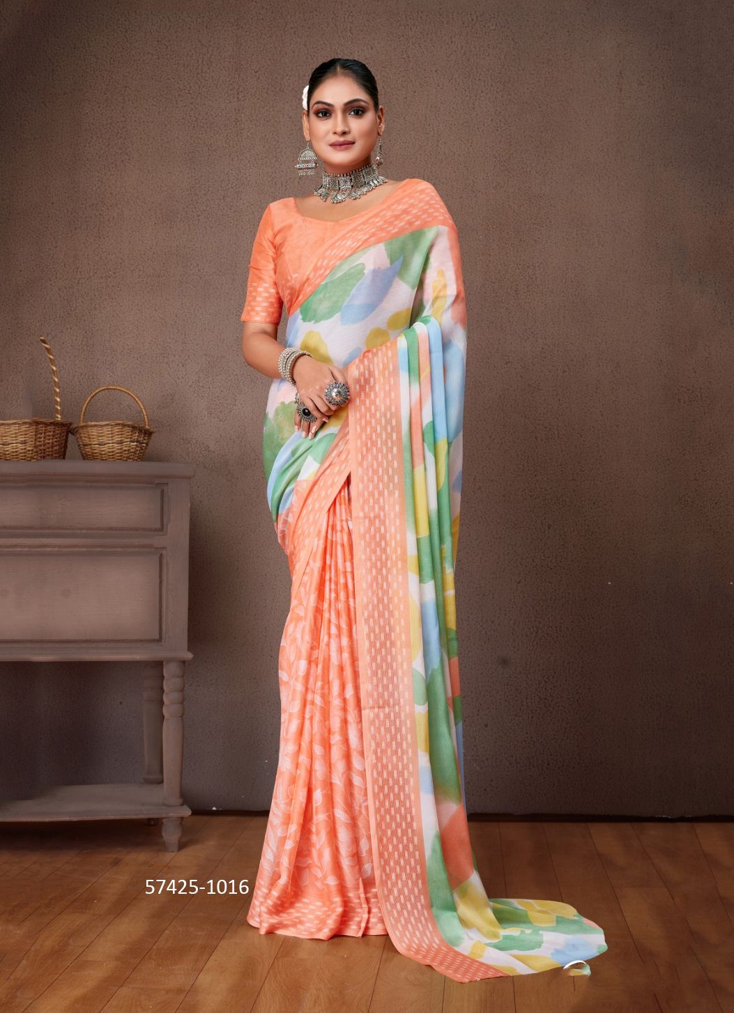 AAVI DHAGA 2 - Catalog # 57425 (Set of 8 Sarees) by Brand SR SAREES