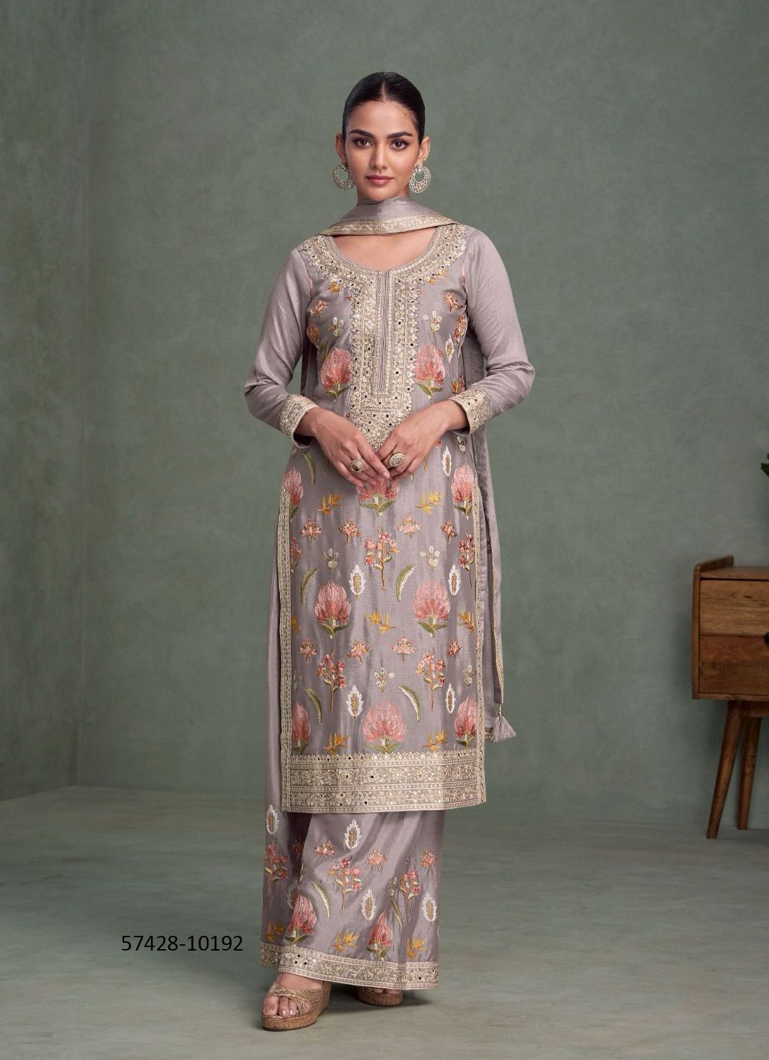 PARUL - Catalog # 57428 (Set of 3 Readymade Salwar Suits) by Brand AASHIRWAD