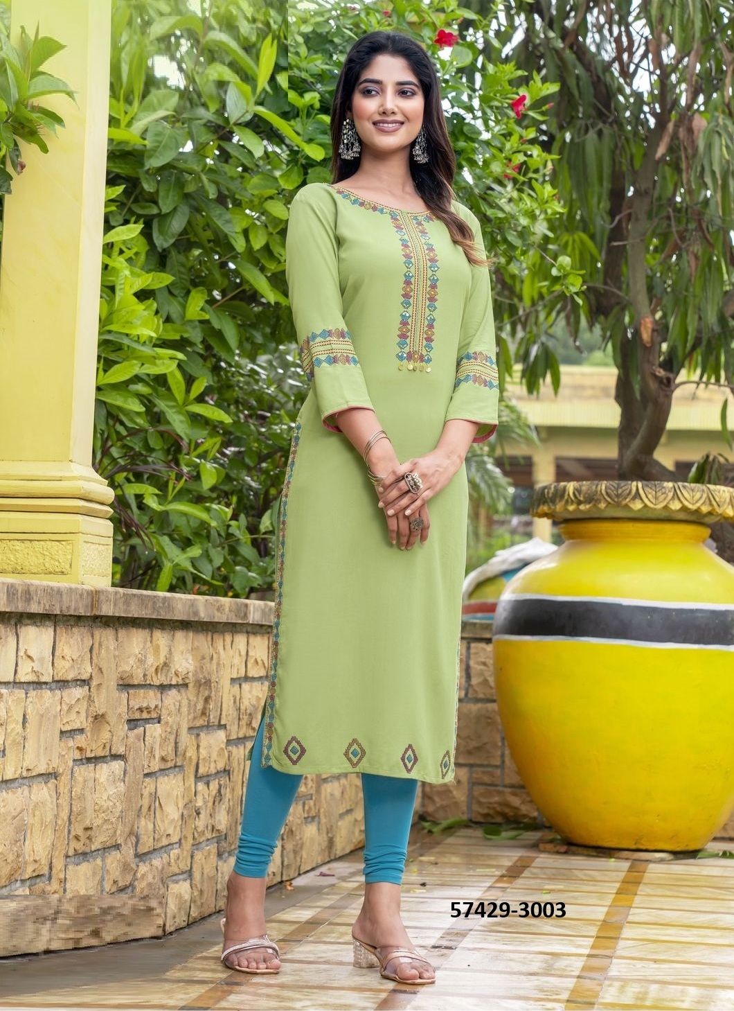 CHANCHAL - Catalog # 57429 (Set of 6 Readymade Women's Kurtis / Tops) by Brand KADLEE FASHION CHANCHAL - Catalog # 57429 (Set of 6 Readymade Women's Kurtis / Tops) by Brand KADLEE FASHION