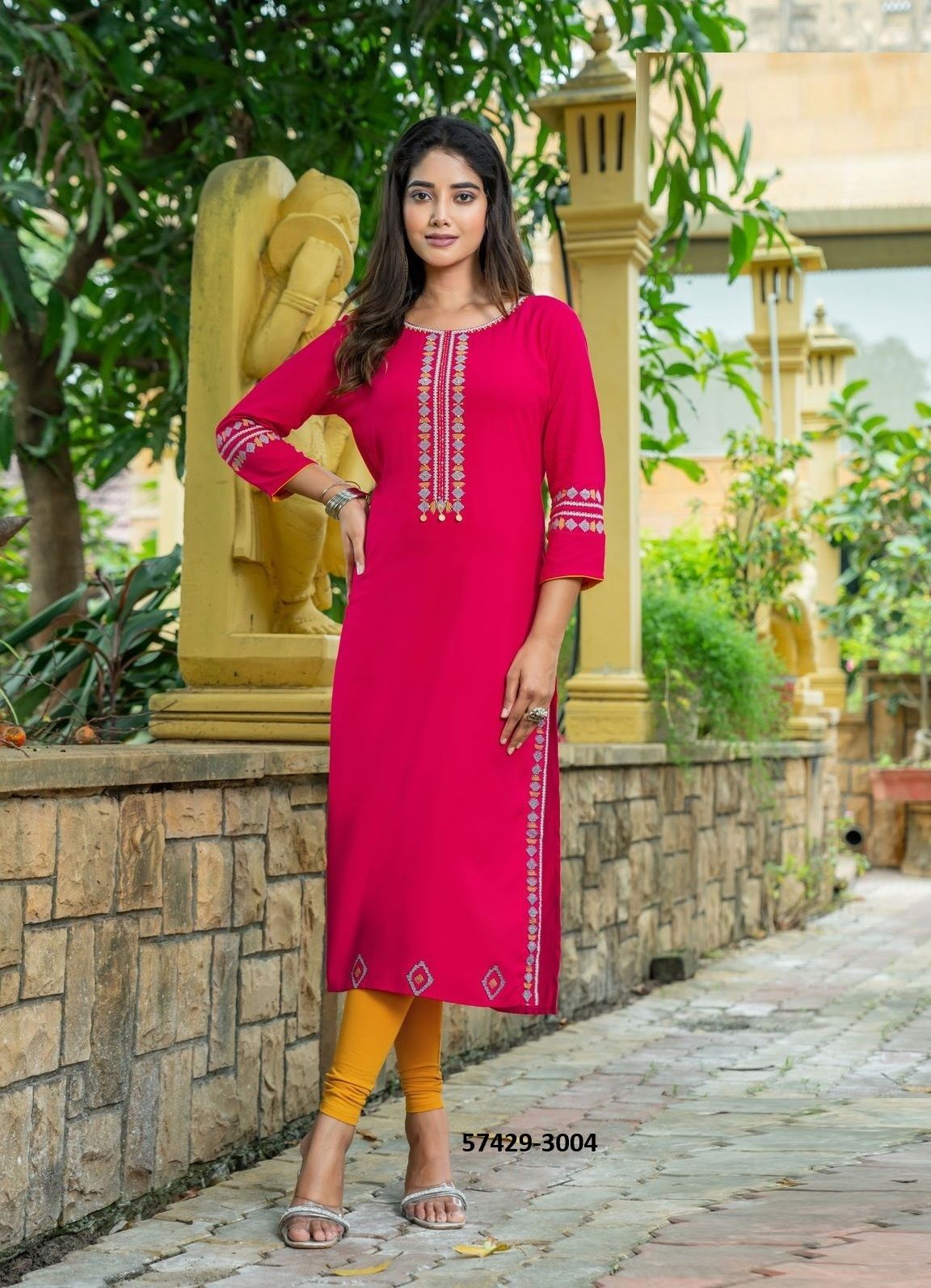 CHANCHAL - Catalog # 57429 (Set of 6 Readymade Women's Kurtis / Tops) by Brand KADLEE FASHION CHANCHAL - Catalog # 57429 (Set of 6 Readymade Women's Kurtis / Tops) by Brand KADLEE FASHION