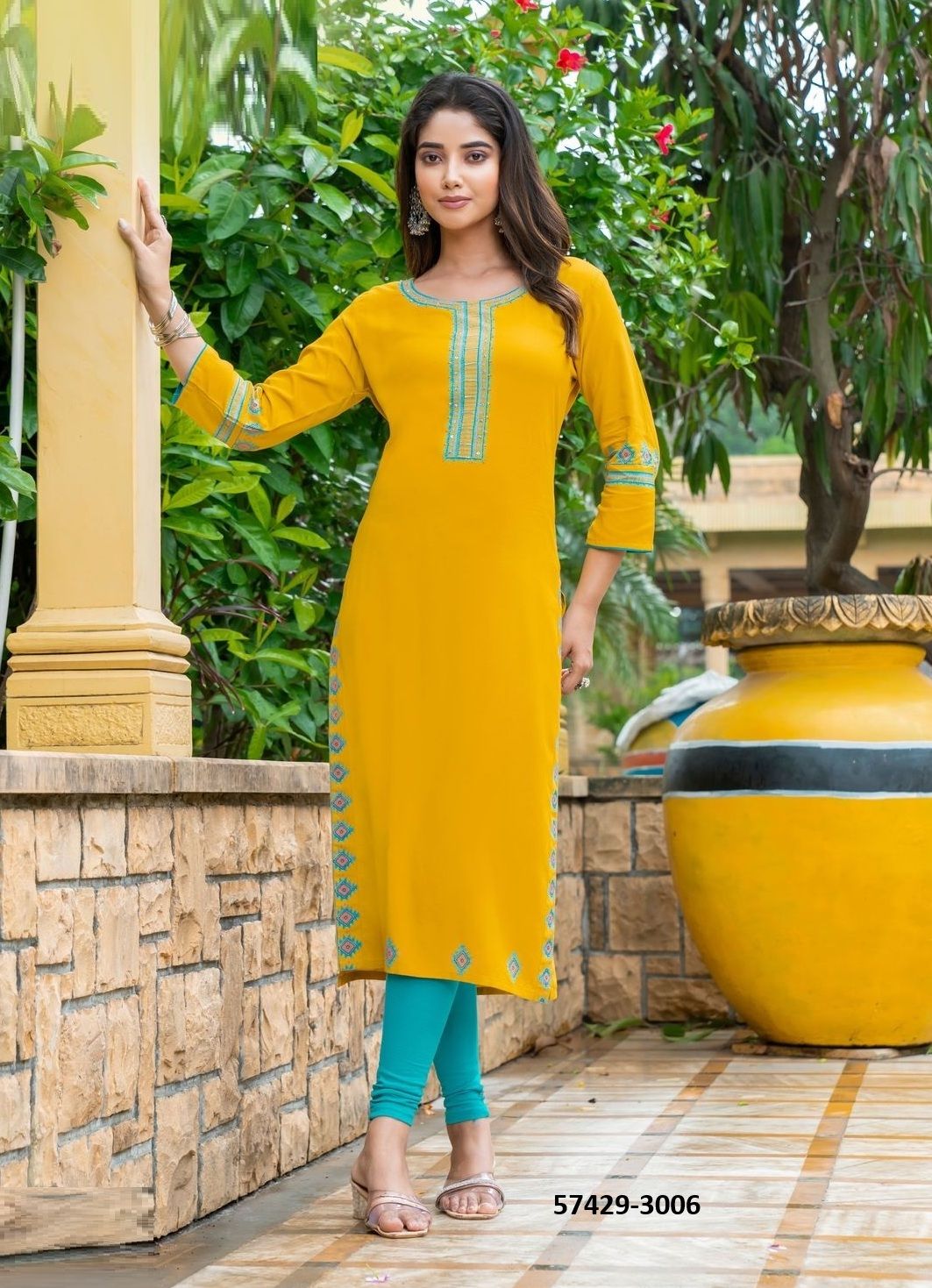 CHANCHAL - Catalog # 57429 (Set of 6 Readymade Women's Kurtis / Tops) by Brand KADLEE FASHION CHANCHAL - Catalog # 57429 (Set of 6 Readymade Women's Kurtis / Tops) by Brand KADLEE FASHION