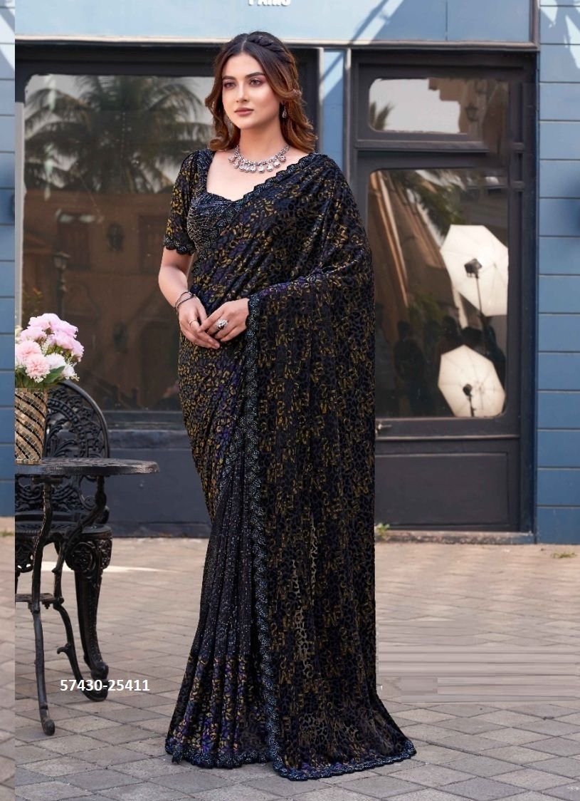 NOIRE - Catalog # 57430 (Set of 9 Sarees) by Brand MAHOTSAV